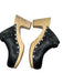 Loeffler Randall Shoe Size 7.5 Black & Tan Leather Upper Wood Sole Braided Clogs Black & Tan / 7.5