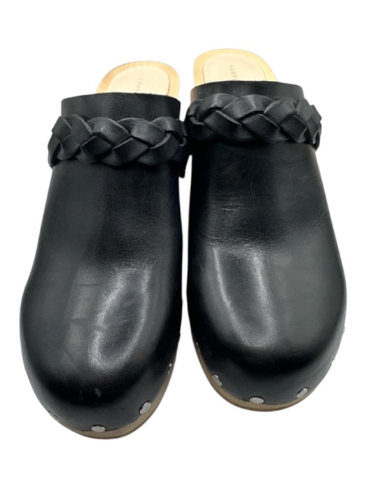 Loeffler Randall Shoe Size 7.5 Black & Tan Leather Upper Wood Sole Braided Clogs Black & Tan / 7.5