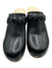 Loeffler Randall Shoe Size 7.5 Black & Tan Leather Upper Wood Sole Braided Clogs Black & Tan / 7.5