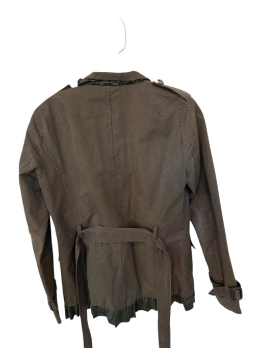 Banana Republic Size S Brown Coated Canvas Full Zip Belted Jacket Brown / S