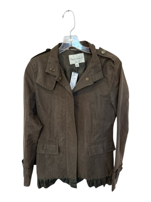Banana Republic Size S Brown Coated Canvas Full Zip Belted Jacket Brown / S