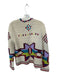 Hunter Bell Size M Cream & Purple Acrylic Long Sleeve Crochet Western Sweater Cream & Purple / M
