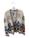 Hunter Bell Size M Cream & Purple Acrylic Long Sleeve Crochet Western Sweater Cream & Purple / M