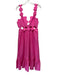 Farm Rio Size Large Hot pink Cotton Sleeveless Cut Outs Scalloped Tiered Dress Hot pink / Large