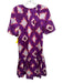Marie Oliver Size Small Purple, Orange, White Linen & Silk Short Sleeve Dress Purple, Orange, White / Small
