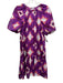 Marie Oliver Size Small Purple, Orange, White Linen & Silk Short Sleeve Dress Purple, Orange, White / Small