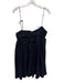 Reformation Size 8 Black Cotton Blend Spaghetti Strap Gathered Mini Dress Black / 8