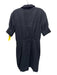 L'Academie Size Medium Black Cotton Short Sleeve Seersucker Surplice Dress Black / Medium