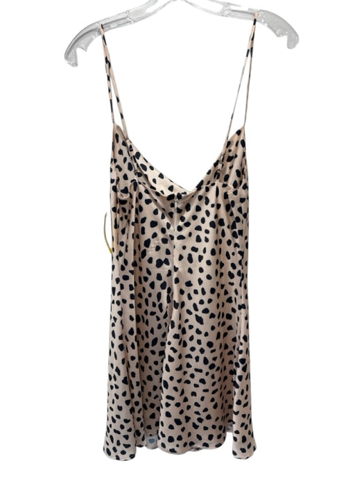 Lovers + Friends Size Small Beige & Black Polyester Spaghetti Strap Satin Dress Beige & Black / Small