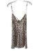 Lovers + Friends Size Small Beige & Black Polyester Spaghetti Strap Satin Dress Beige & Black / Small