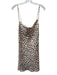 Lovers + Friends Size Small Beige & Black Polyester Spaghetti Strap Satin Dress Beige & Black / Small