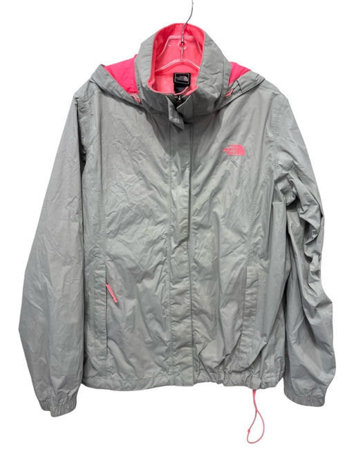 The North Face Size Large gray & pink Nylon Long Sleeve Zip Front Jacket gray & pink / Large