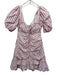 Jonathan Simkhai Size 12 Red & White Cotton & Linen Short Puff Sleeve Dress Red & White / 12