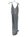 Calvin Klein Size 10 Silver Polyester & Spandex Metal Detail Maxi Gown Silver / 10