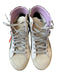 P448 Shoe Size 41 Black & Beige Leather Cheetah Print High Top Lace Up Shoes Black & Beige / 41