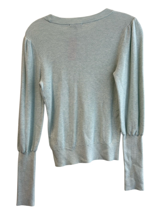 Lilla P Size XS Baby Blue Cotton Knit Long Sleeve Round Neck Sweater Top Baby Blue / XS