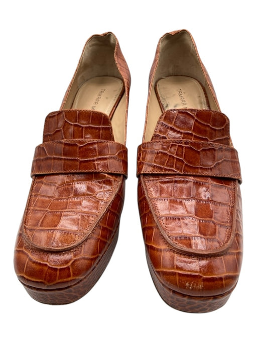 Tamara Mellon Shoe Size 42 Cognac Brown Leather Croc Square Round Toe Pumps Cognac Brown / 42