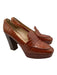 Tamara Mellon Shoe Size 42 Cognac Brown Leather Croc Square Round Toe Pumps Cognac Brown / 42