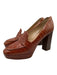 Tamara Mellon Shoe Size 42 Cognac Brown Leather Croc Square Round Toe Pumps Cognac Brown / 42