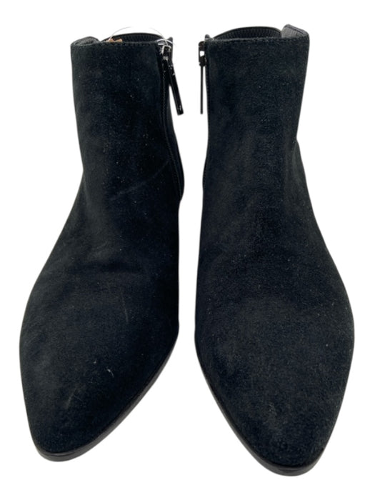 Aquatalia Shoe Size 6.5 Black Suede Upper Pointed Toe Side Zip Elastic Booties Black / 6.5