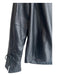 Reilly Olmes Size M Black Leather Collar Long Sleeve Ruffle Detail Jacket Black / M