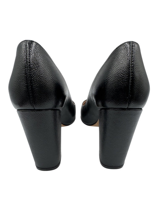 Stuart Weitzman Shoe Size 6.5 Black Leather Upper Pebbled Shiny Block heel Pumps Black / 6.5