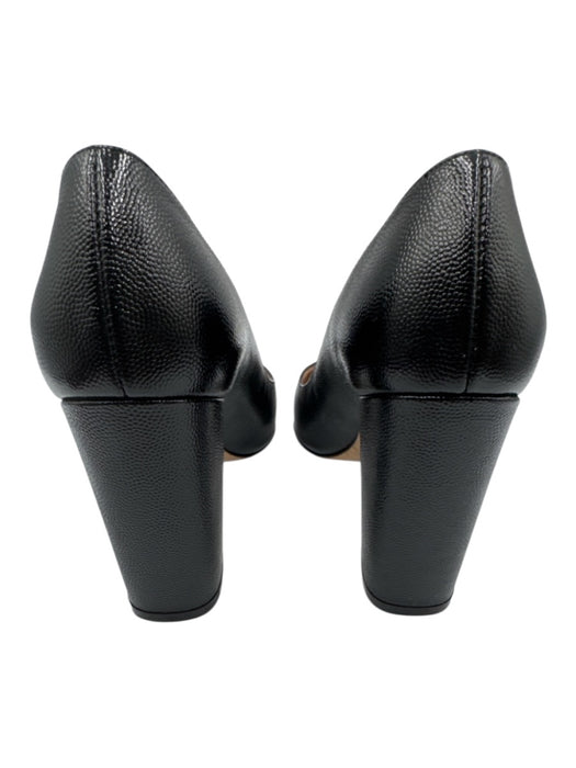 Stuart Weitzman Shoe Size 6.5 Black Leather Upper Pebbled Shiny Block heel Pumps Black / 6.5
