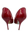 Manolo Blahnik Shoe Size 37 Red Leather Upper Patent Mary Jane Pointed Toe Pumps Red / 37