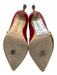Manolo Blahnik Shoe Size 37 Red Leather Upper Patent Mary Jane Pointed Toe Pumps Red / 37