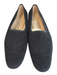 Salvatore Ferragamo Shoe Size 9 Black Leather & Fabric Boucle Flat Slip On Shoes Black / 9