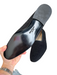 Salvatore Ferragamo Shoe Size 9 Black Leather & Fabric Boucle Flat Slip On Shoes Black / 9