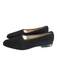 Salvatore Ferragamo Shoe Size 9 Black Leather & Fabric Boucle Flat Slip On Shoes Black / 9