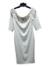 Badgley Mischka Size 8 White Polyester Sequin & Beaded Floral Detail Dress White / 8