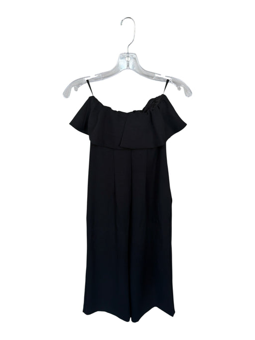 Babaton Size 0 Black Polyester Off Shoulder Ruffles Romper Black / 0