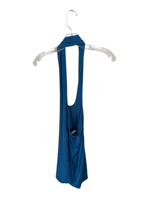 With Jean Size XS Blue Mini Halter Neck Backless Dress Blue / XS