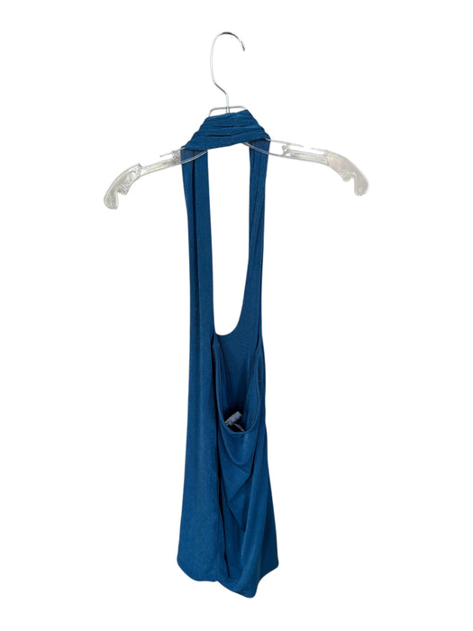 With Jean Size XS Blue Mini Halter Neck Backless Dress Blue / XS