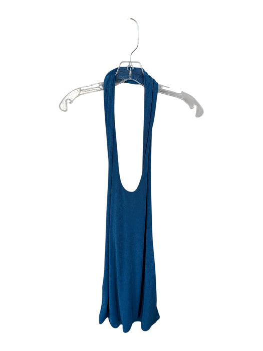 With Jean Size XS Blue Mini Halter Neck Backless Dress Blue / XS