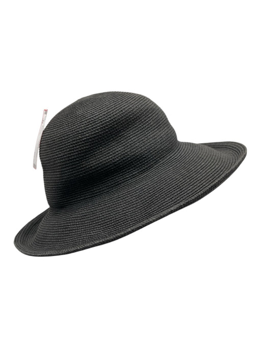 Eric Javits Charcoal Straw Gold Hardware Hat Charcoal