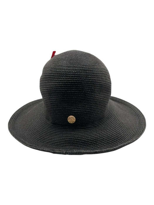 Eric Javits Charcoal Straw Gold Hardware Hat Charcoal
