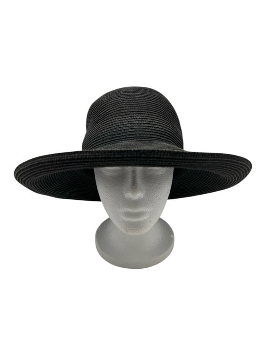 Eric Javits Charcoal Straw Gold Hardware Hat Charcoal
