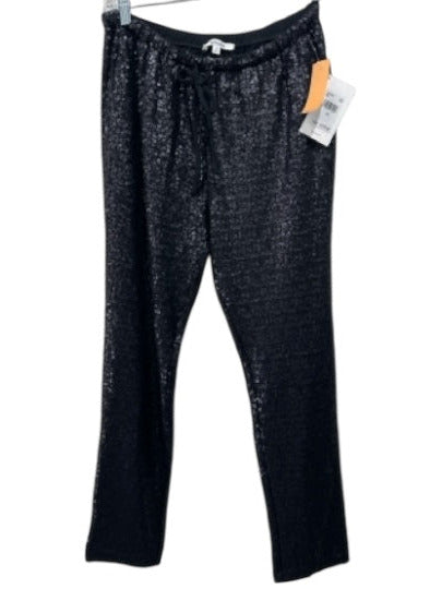 Splendid Size XS Black Polyester & Viscose Sequined Elastic Waist Pants Black / XS