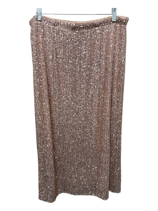 Greylin Size L Nude Pink Polyester Sequined Elastic Waist Skirt Nude Pink / L