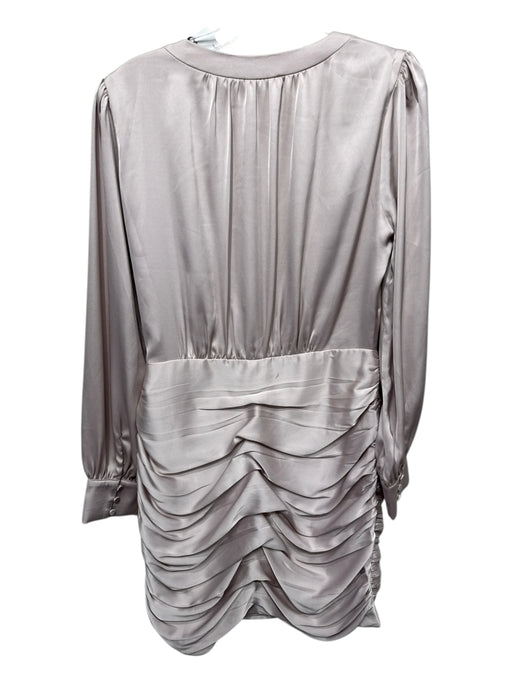 Greylin Size M Light Pink Polyester Surplice Tie Detail Ruched Satin Dress Light Pink / M