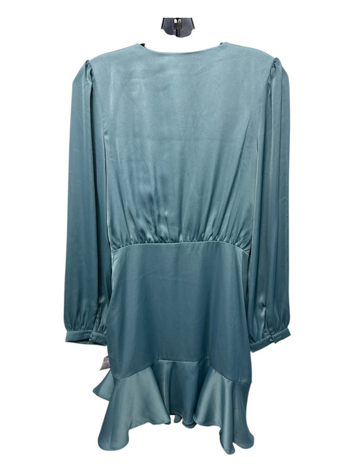 Greylin Size S Mist Blue Polyester Surplice Tie Detail Ruched Dress Mist Blue / S