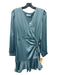 Greylin Size S Mist Blue Polyester Surplice Tie Detail Ruched Dress Mist Blue / S