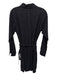 XiRENA Size XS Black Linen Button Up Wrap Asymmetrical Long Sleeve Dress Black / XS