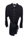 XiRENA Size XS Black Linen Button Up Wrap Asymmetrical Long Sleeve Dress Black / XS