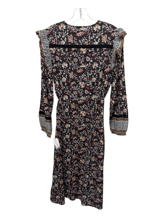 Cleobella Size M Brown & Multi Cotton floral print Tie belt Dress Brown & Multi / M