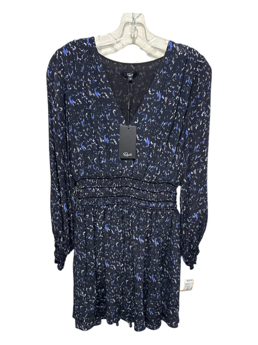 Rails Size XS Black & Multi Viscose V Neck smocked Dress Black & Multi / XS