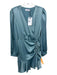 Greylin Size XS Mist Blue Polyester Surplice Tie Detail Ruched Dress Mist Blue / XS